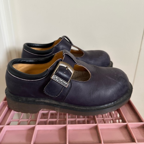 Vintage Dr. Martens T Strap Mary Jane Steel Toe Shoes Made in England Size 4 - Picture 7 of 12